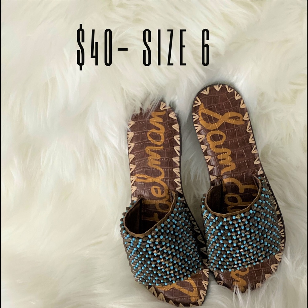 Pretty brown and blue sandals